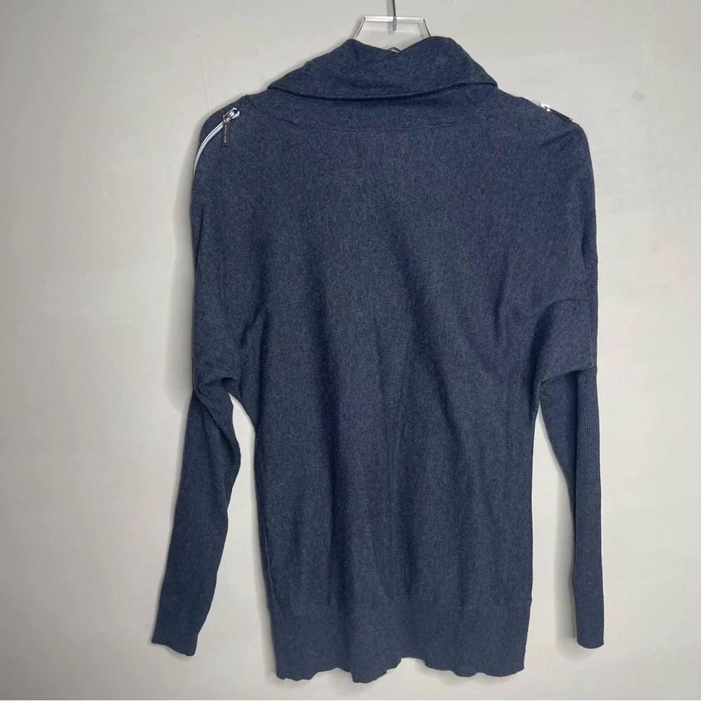 Michael Kors gray cowl neck zipper sleeve sweater